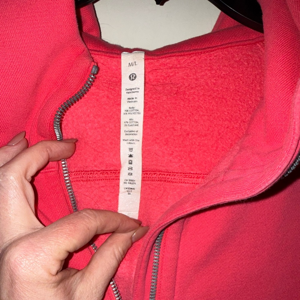 Lululemon Scuba Oversized Half-Zip Hoodie in Lip Gloss Pink Size M/L - Picture 6 of 6
